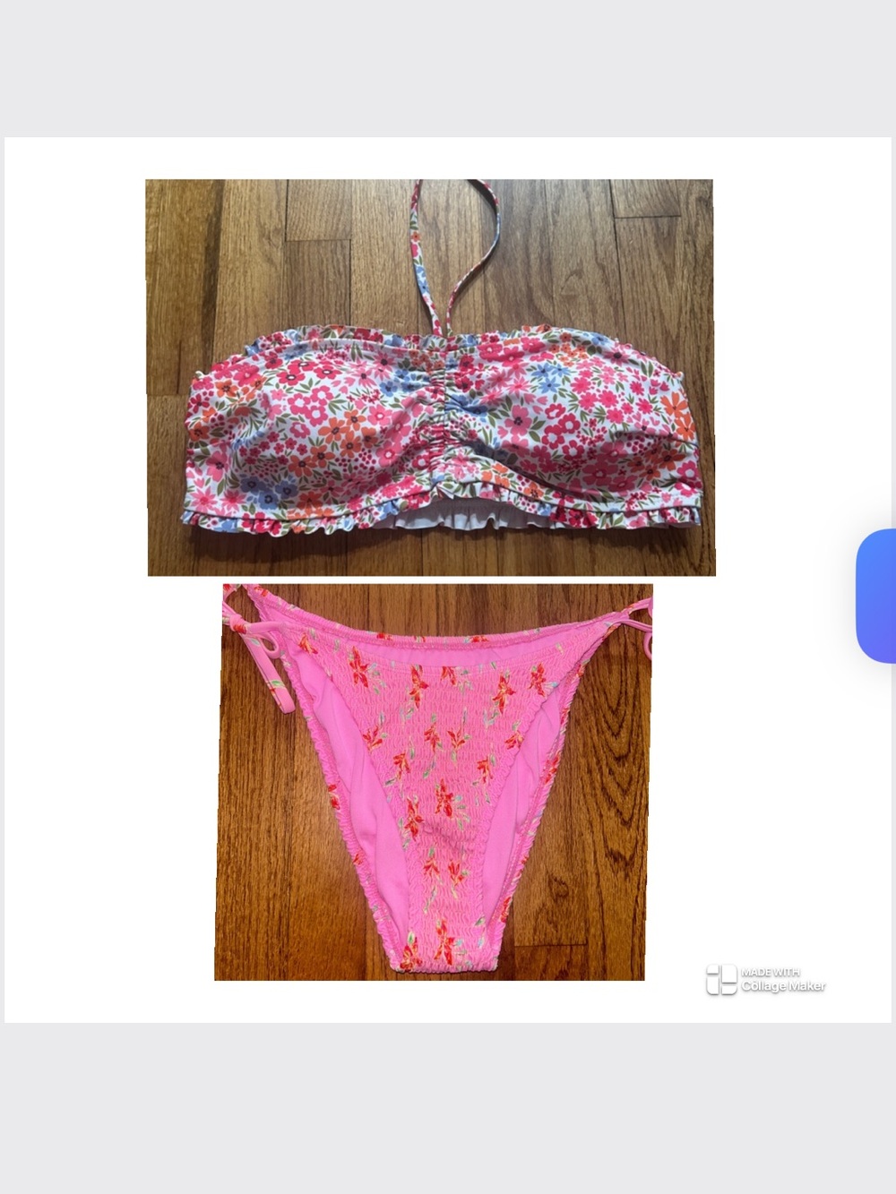 Women’s Pink Floral Two-Piece One-Piece Style Swimsuit XL